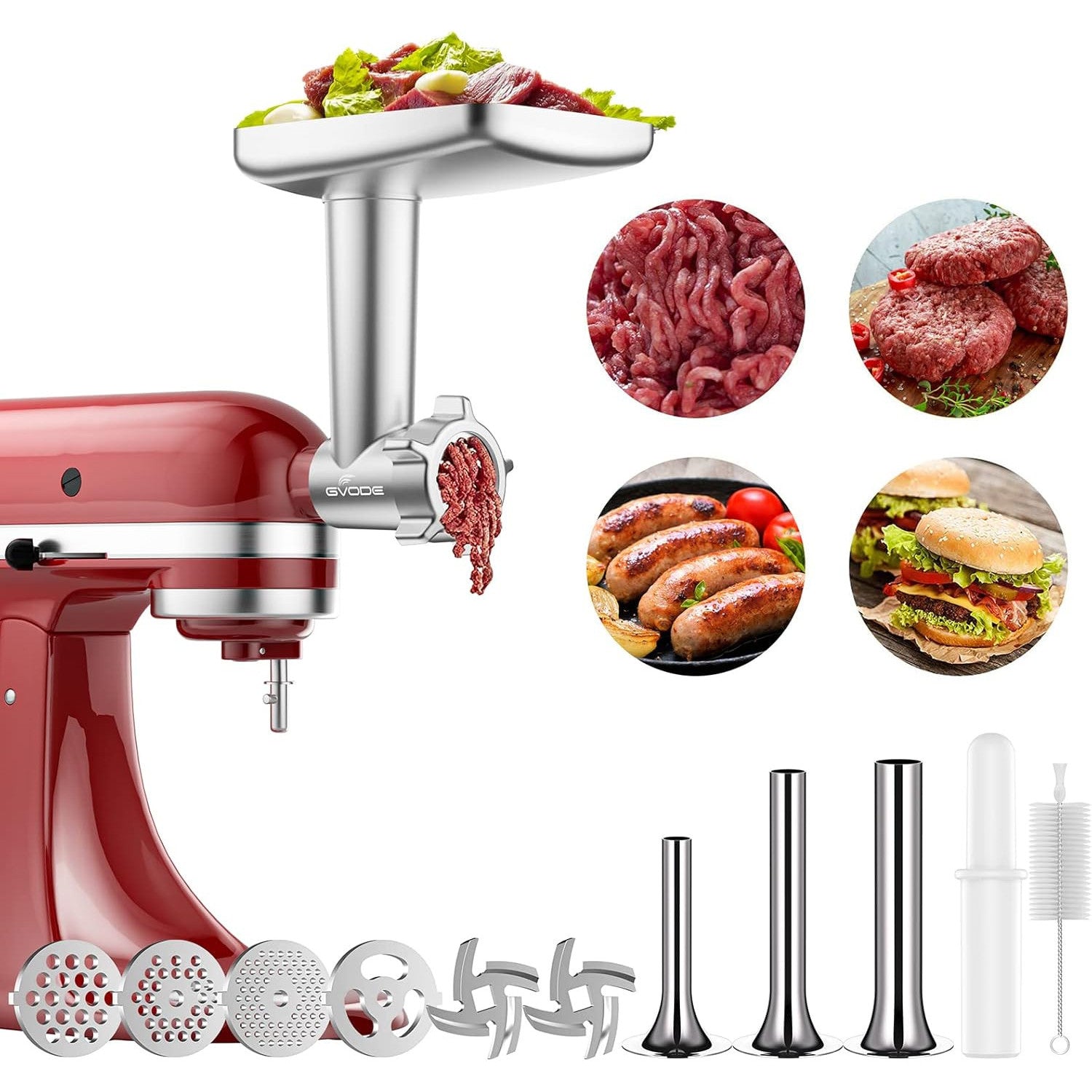 GVODE Heavy-Duty Meat Grinder Attachment for KitchenAid Mixer